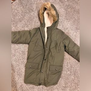 Old Navy fur hooded winter coat youth XL